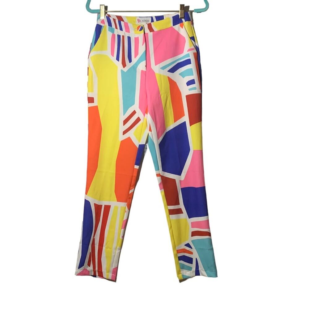 L'atiste by Amy retro abstract pants size Small